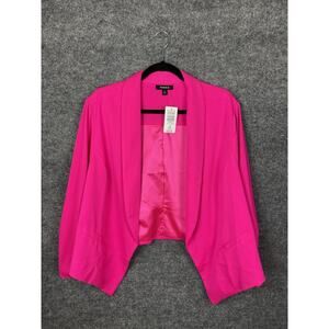 Torrid Pink Crepe Blazer 3X 22-24 Bright Pink 3/4 Sleeve Cropped